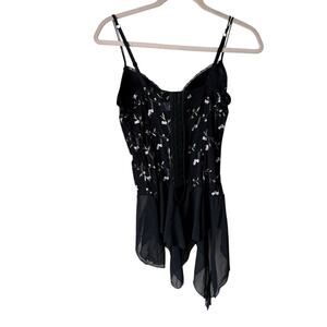 Ava Rose Vintage Floral Corset Size Large fairycore whimsygoth